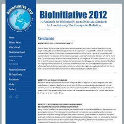 Conclusions from the BioInitiative Report 2012