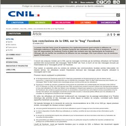 Les conclusions de la CNIL sur le "bug" Facebook