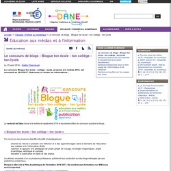 Le concours de blogs - Blogue ton école - ton collège - ton lycée - DANE