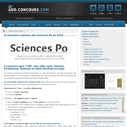 Le Concours commun des Sciences Po en 2016