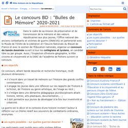 Le concours BD : "Bulles de Mémoire" 2020-2021 - Pôle Valeurs de la République