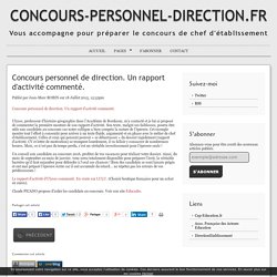 Concours personnel de direction. Un rapport d'activité commenté. - CONCOURS-PERSONNEL-DIRECTION.FR