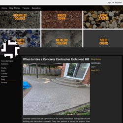 When to Hire a Concrete Contractor Richmond Hill