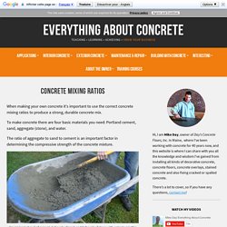 Concrete Mixing Ratios - How To Make Concrete (Cement, Sand, Stone)