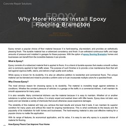 Why More Homes Install Epoxy Flooring Brampton