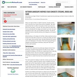 Faux Concrete Streams, Rocks and Sand on Canada Homes Interior Floor