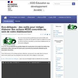 Eco-délégués ! des outils pour rédiger, élaborer des actions #EDD concrètes au sein de votre établissement