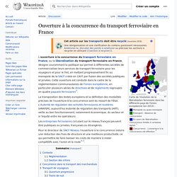 Ouverture à la concurrence du transport ferroviaire en France