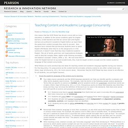 Teaching Content and Academic Language Concurrently
