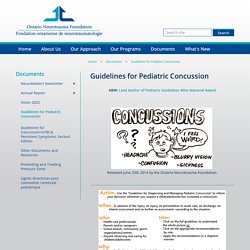 Pediatric Concussion Guidelines