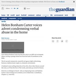 Helen Bonham Carter voices advert condemning verbal abuse in the home