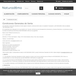 Condiciones de venta - NaturaDomo.com