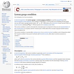 Lorenz gauge condition - wikipedia