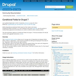 Conditional Fields for Drupal 7