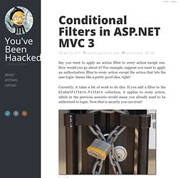 Conditional Filters in ASP.NET MVC 3