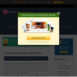 Create Conditional Menu in WordPress