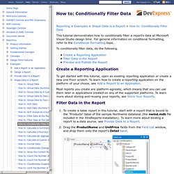 How to: Conditionally Filter Data