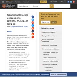 Conditionals: other expressions ( unless, should, as long as )