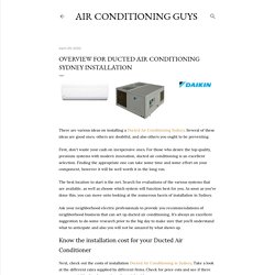 Overview For Ducted Air Conditioning Sydney Installation