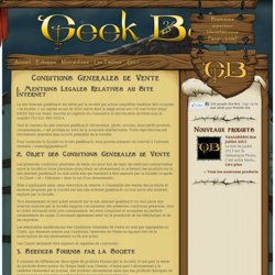 Conditions Générales de Vente - GeekBox
