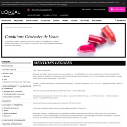 Conditions générales - L'Oréal Paris