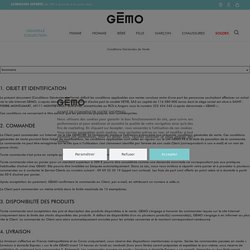 Conditions générales de vente GEMO.FR