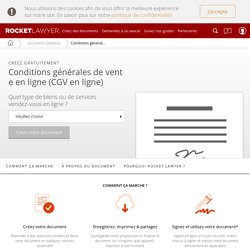 Conditions générales de vente en ligne (CGV)
