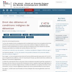 Droit des détenus et conditions indignes de détention