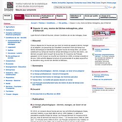 Conditions de vie-Société - Depuis 11 ans, moins de tâches ménagères, plus d'Internet