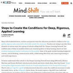 Steps to Create the Conditions for Deep, Rigorous, Applied Learning