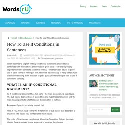 How To Use If Conditions in Sentences - WordsRU
