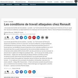 Les conditions de travail attaquées chez Renault