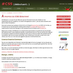 A propos de CSS Débutant - Conditions d'utilisation des cours et tutoriels - Copyright