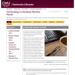 Home - Conducting a Literature Review - Research Guides at Central Michigan University Libraries
