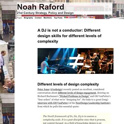 A DJ is not a conductor: Different design skills for different levels of complexity