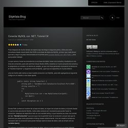 Conectar MySQL con .NET, Tutorial C#