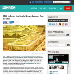 NDAA Conferees Drop Harmful Secrecy Language from Final Bill