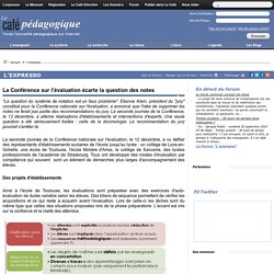 La Conférence sur l'évaluation écarte la question des notes