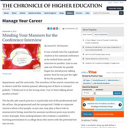 Minding Your Manners for the Conference Interview - Manage Your Career