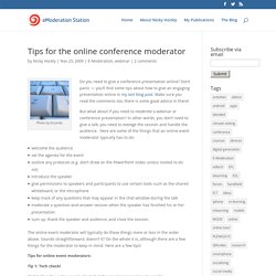 Tips for the online conference moderator
