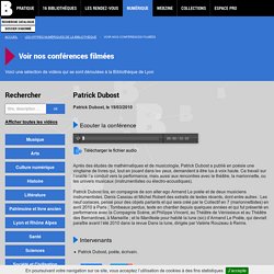 Conférence Patrick Dubost