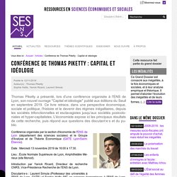 Conférence de Thomas Piketty : Capital et idéologie