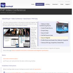 PHP Video Conference - Webcam Site Plugins for Video Streaming, Chat, Conference, Recording, Presentation