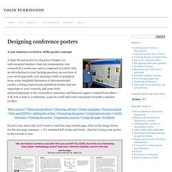 Advice on designing scientific posters