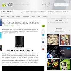 [E3 '10] Conférence Sony: le résumé