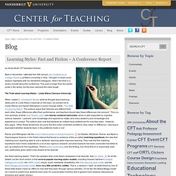 Learning Styles: Fact and Fiction – A Conference Report