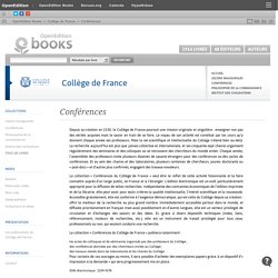 Les conférences du Collège de France