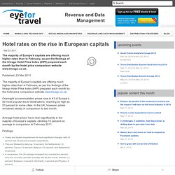 Hotel rates on the rise in European capitals