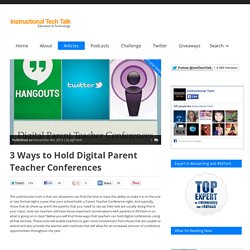 3 Ways to Hold Digital Parent Teacher Conferences