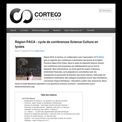 Région PACA : cycle de conférences Science Culture en lycées